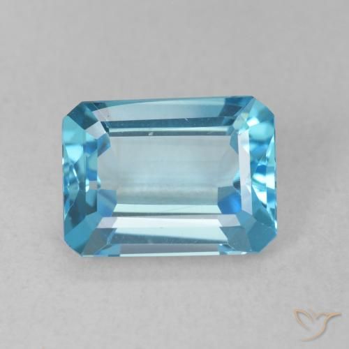 1.86ct Naturel Bleu Suisse Topaze, Taille émeraude, VVS-VS