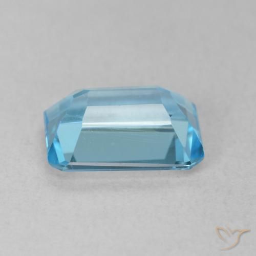 Topaze Bleu Suisse naturelle Octogone / coupe Émeraude, 1.86 ct, VVS-VS