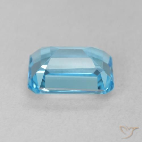 Topaze Bleu Suisse naturelle Octogone / coupe Émeraude, 2.05 ct, VVS-VS