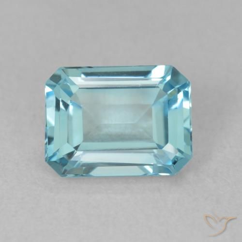 Topaze Bleu clair naturelle Octogone / coupe Émeraude, 1.89 ct, VS