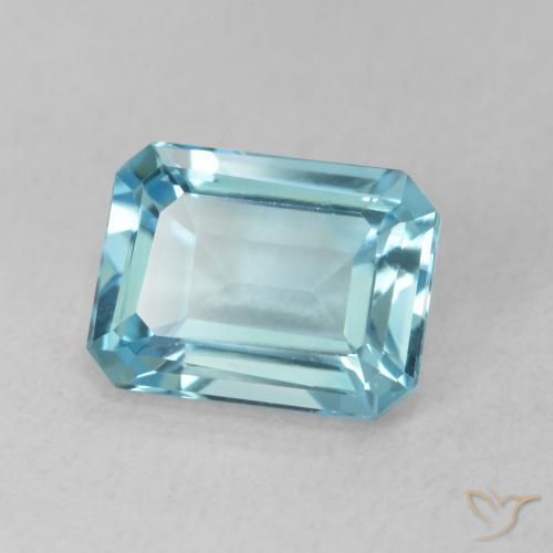 Topaze Bleu clair naturelle Octogone / coupe Émeraude, 1.89 ct, VS