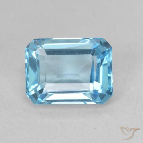 Topaze Bleu Suisse naturelle Octogone / coupe Émeraude, 2.11 ct, VVS