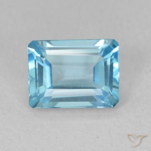 1.91ct Naturel Bleu Suisse Topaze, Taille émeraude, VVS