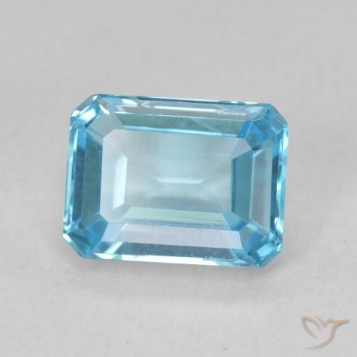 Topaze Bleu Suisse naturelle Octogone / coupe Émeraude, 2.11 ct, VVS