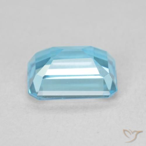 Topaze Bleu Suisse naturelle Octogone / coupe Émeraude, 2.11 ct, VVS