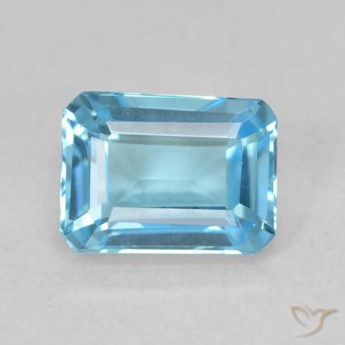 2.09ct Naturel Bleu Suisse Topaze, Taille émeraude, VVS