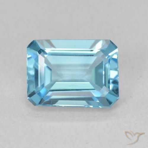 1.94ct Naturel Bleu Suisse Topaze, Taille émeraude, VVS