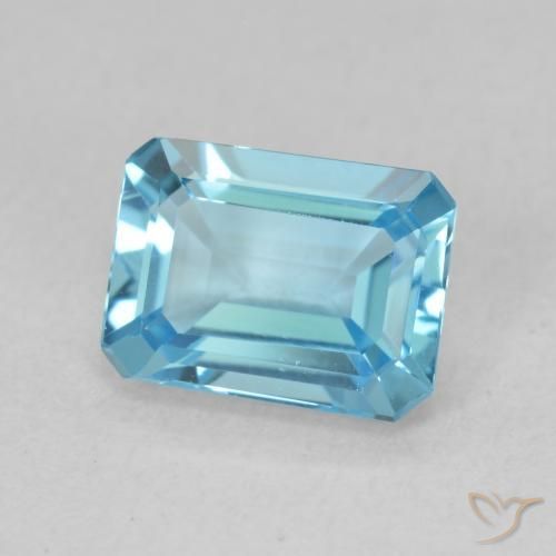 Topaze Bleu Suisse naturelle Octogone / coupe Émeraude, 1.94 ct, VVS