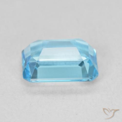 Topaze Bleu Suisse naturelle Octogone / coupe Émeraude, 2.05 ct, VVS