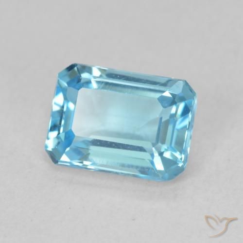 Topaze Bleu Suisse naturelle Octogone / coupe Émeraude, 1.80 ct, VVS