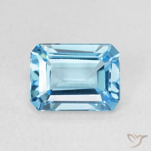 1.84ct Naturel Bleu Suisse Topaze, Taille émeraude, VVS