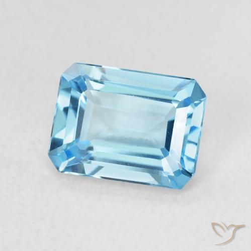 Topaze Bleu Suisse naturelle Octogone / coupe Émeraude, 1.84 ct, VVS