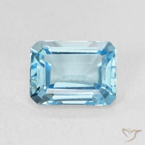 Topaze Bleu Suisse naturelle Octogone / coupe Émeraude, 1.93 ct, VVS