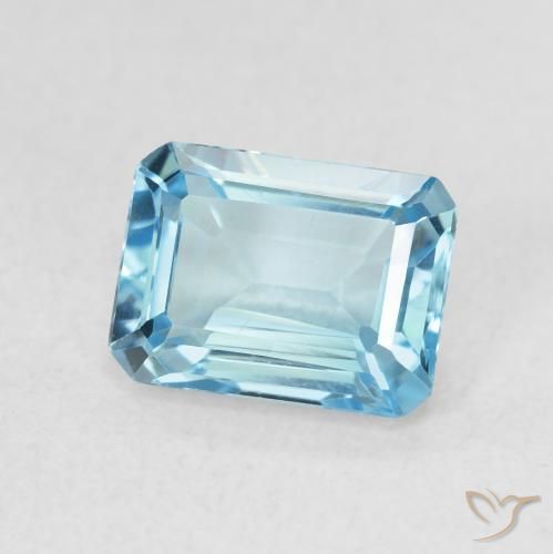 Topaze Bleu Suisse naturelle Octogone / coupe Émeraude, 1.93 ct, VVS