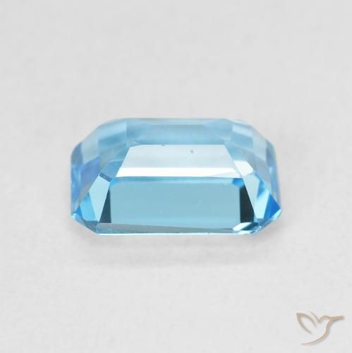 Topaze Bleu Suisse naturelle Octogone / coupe Émeraude, 1.80 ct, VVS