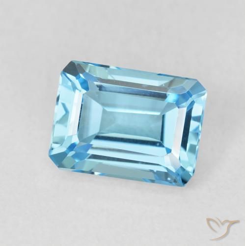 Topaze Bleu Suisse naturelle Octogone / coupe Émeraude, 2.04 ct, VVS