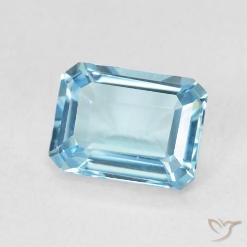 Topaze Bleu Suisse naturelle Octogone / coupe Émeraude, 1.98 ct, VVS