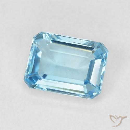 Topaze Bleu Suisse naturelle Octogone / coupe Émeraude, 1.80 ct, VVS