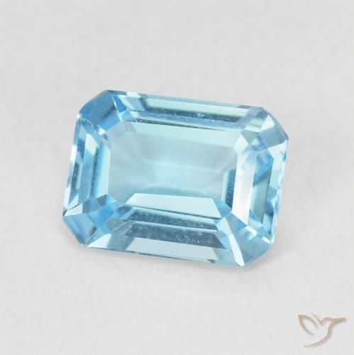 Topaze Bleu Suisse naturelle Octogone / coupe Émeraude, 1.88 ct, VVS
