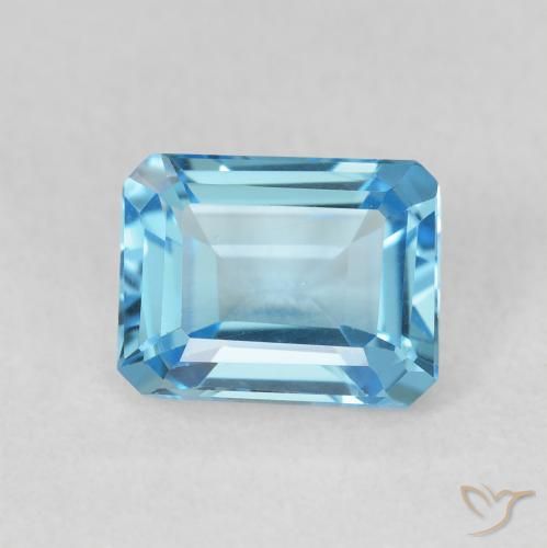 Topaze Bleu Suisse naturelle Octogone / coupe Émeraude, 2.00 ct, VVS