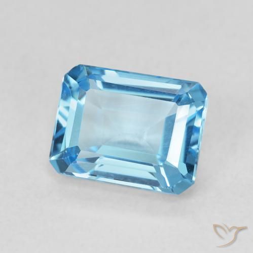 Topaze Bleu Suisse naturelle Octogone / coupe Émeraude, 2.00 ct, VVS