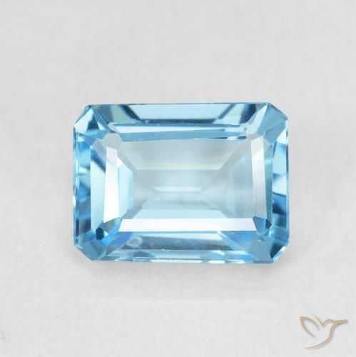 2.04ct Naturel Bleu Suisse Topaze, Taille émeraude, VVS