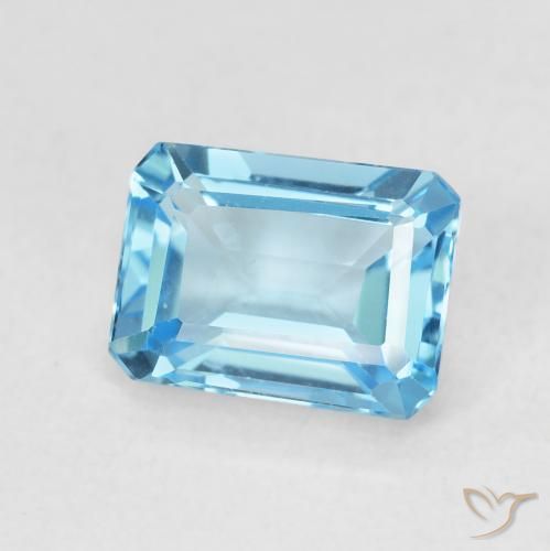 Topaze Bleu Suisse naturelle Octogone / coupe Émeraude, 2.04 ct, VVS