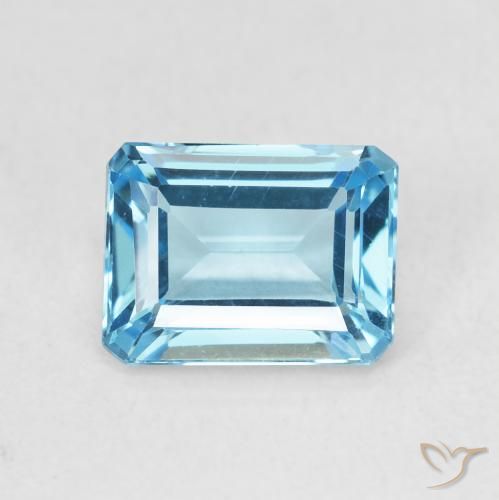 Topaze Bleu Suisse naturelle Octogone / coupe Émeraude, 1.99 ct, VVS