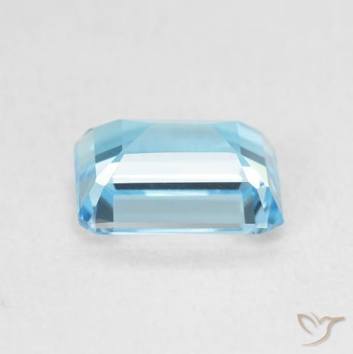 Topaze Bleu Suisse naturelle Octogone / coupe Émeraude, 1.99 ct, VVS