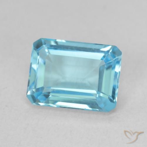 Topaze Bleu Suisse naturelle Octogone / coupe Émeraude, 1.82 ct, VVS