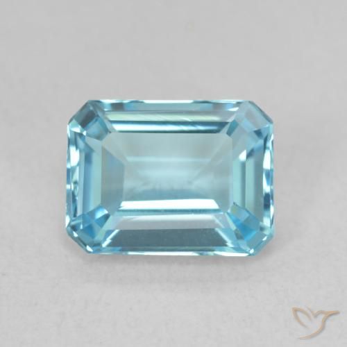 Topaze Bleu clair naturelle Octogone / coupe Émeraude, 1.87 ct, VVS