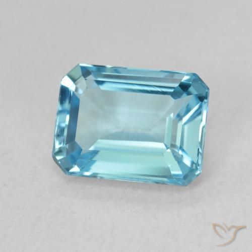 Topaze Bleu clair naturelle Octogone / coupe Émeraude, 1.87 ct, VVS