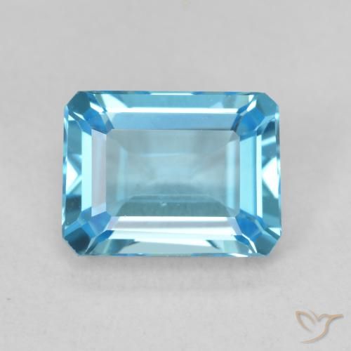 Topaze Bleu clair naturelle Octogone / coupe Émeraude, 1.87 ct, VVS