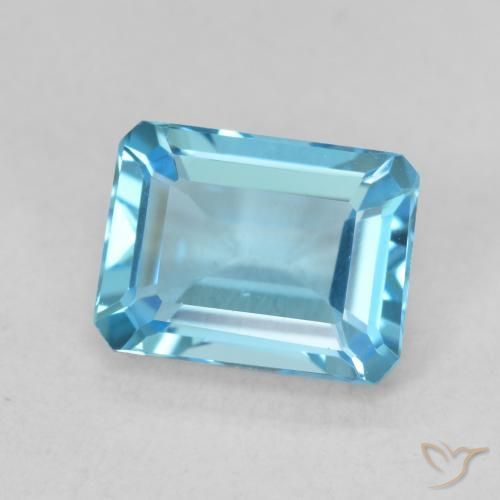Topaze Bleu clair naturelle Octogone / coupe Émeraude, 1.87 ct, VVS