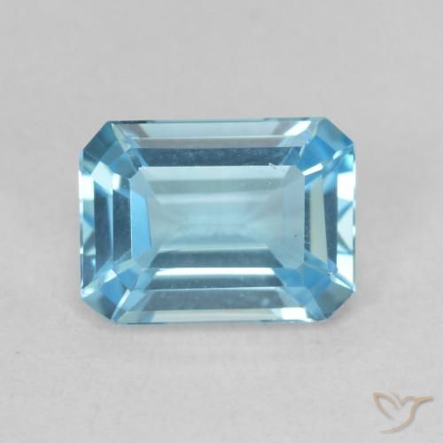 1.81ct Naturel Bleu Suisse Topaze, Taille émeraude, VVS