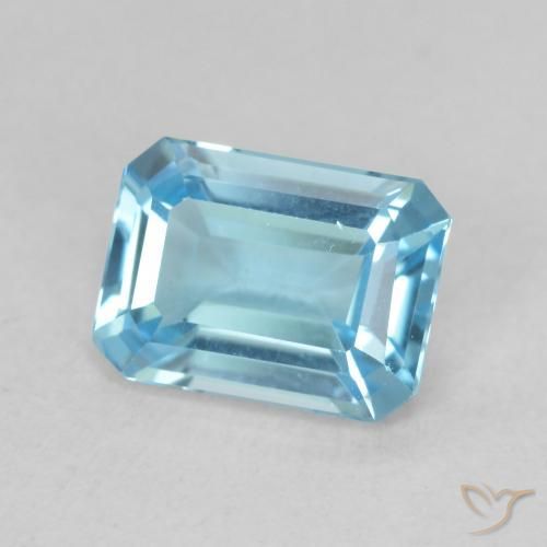 Topaze Bleu Suisse naturelle Octogone / coupe Émeraude, 1.81 ct, VVS