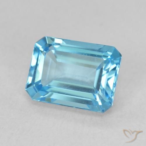 Topaze Bleu Suisse naturelle Octogone / coupe Émeraude, 2.09 ct, VVS