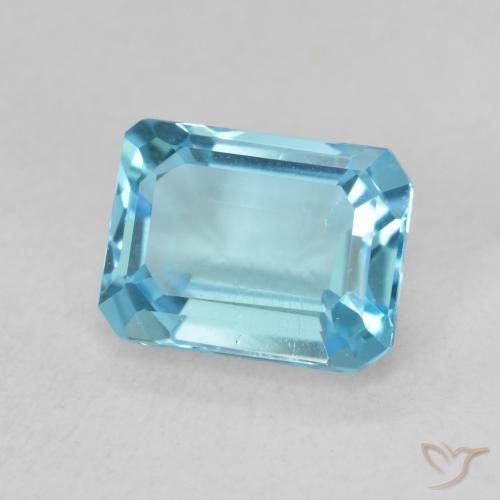 Topaze Bleu Suisse naturelle Octogone / coupe Émeraude, 1.96 ct, VVS
