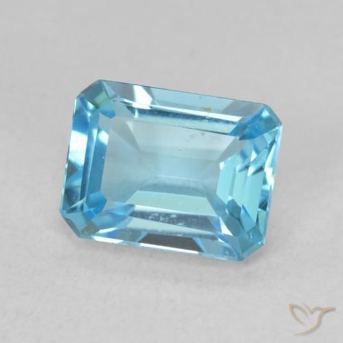 Topaze Bleu Suisse naturelle Octogone / coupe Émeraude, 1.89 ct, VVS