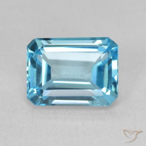 1.99ct Naturel Bleu Suisse Topaze, Taille émeraude, VVS