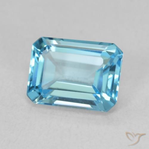 Topaze Bleu Suisse naturelle Octogone / coupe Émeraude, 1.99 ct, VVS