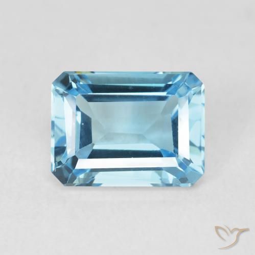 2.06ct Naturel Bleu Suisse Topaze, Taille émeraude, VVS