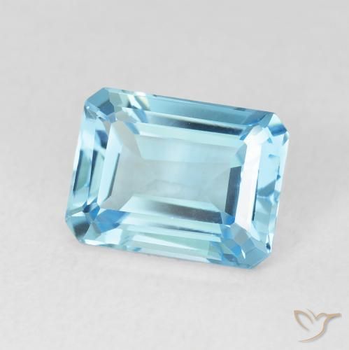 Topaze Bleu Suisse naturelle Octogone / coupe Émeraude, 2.06 ct, VVS
