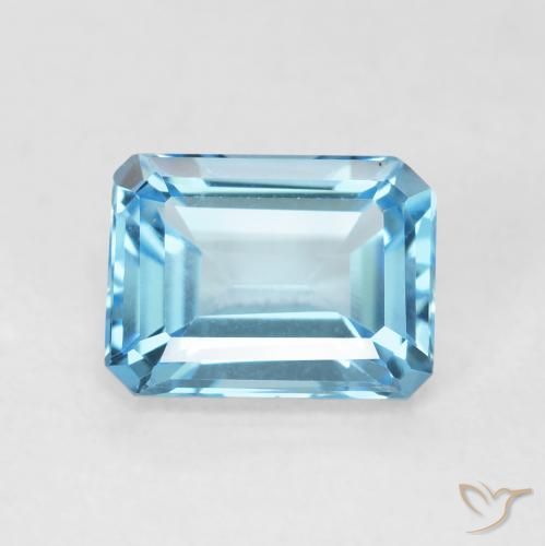 2.10ct Naturel Bleu Suisse Topaze, Taille émeraude, VVS