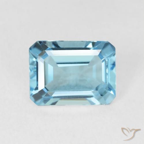 Topaze Bleu Suisse naturelle Octogone / coupe Émeraude, 1.90 ct, VVS
