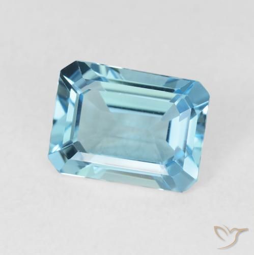 Topaze Bleu Suisse naturelle Octogone / coupe Émeraude, 1.90 ct, VVS