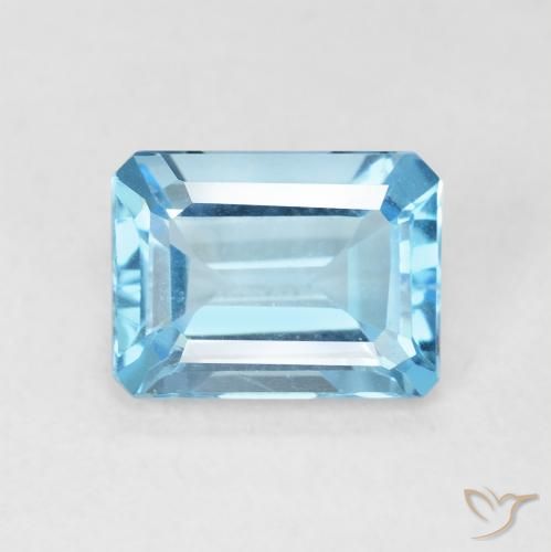 1.79ct Naturel Bleu Suisse Topaze, Taille émeraude, VVS