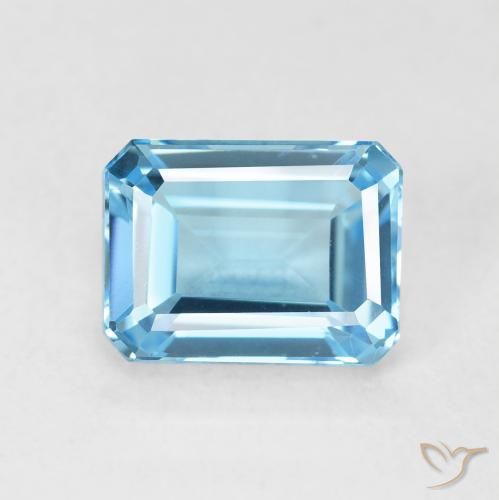 2.13ct Naturel Bleu Suisse Topaze, Taille émeraude, VVS