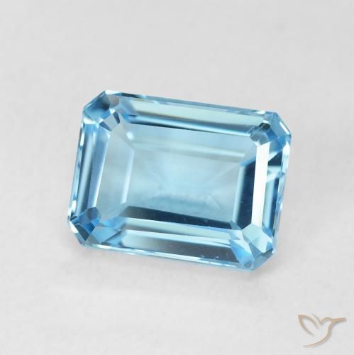 Topaze Bleu Suisse naturelle Octogone / coupe Émeraude, 2.13 ct, VVS