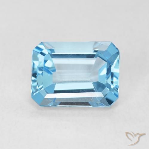 1.88ct Naturel Bleu ciel Topaze, Taille émeraude, VVS